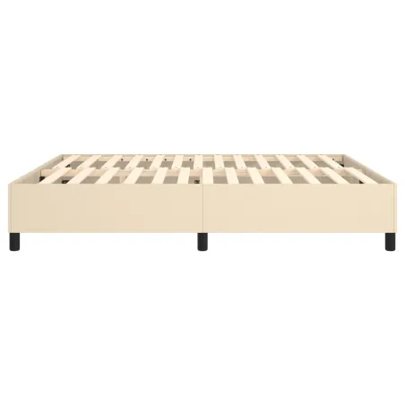 Cadre de lit à ressorts crème 160x200 cm tissu