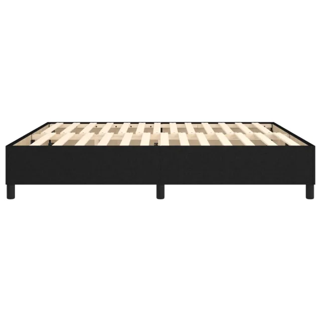 Cadre de lit à ressorts noir 180x200 cm tissu
