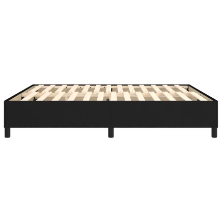 Cadre de lit à ressorts noir 180x200 cm tissu