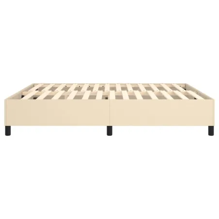 Cadre de lit à ressorts crème 180x200 cm tissu