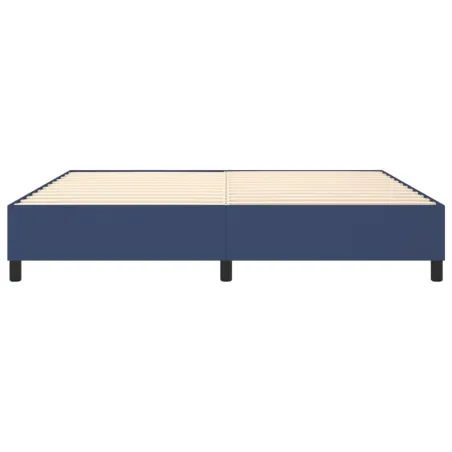 Cadre de lit à ressorts bleu 200x200 cm tissu