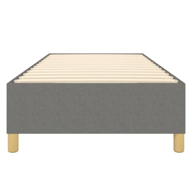 Cadre de lit à ressorts gris foncé 80x200 cm tissu