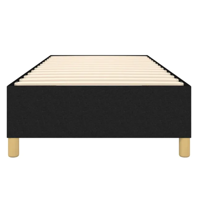 Cadre de lit à ressorts noir 80x200 cm tissu