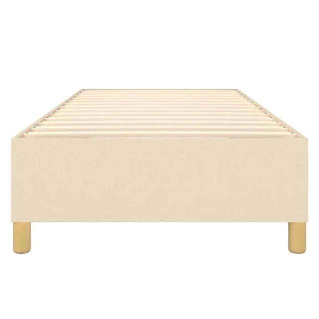Cadre de lit à ressorts crème 80x200 cm tissu