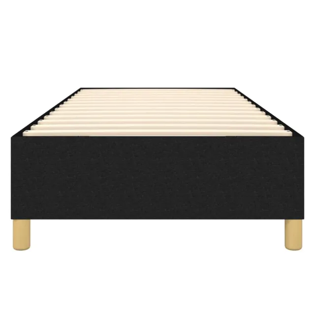 Cadre de lit à ressorts noir 90x190 cm tissu