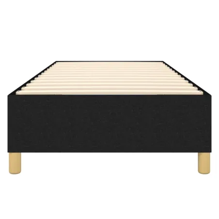 Cadre de lit à ressorts noir 90x190 cm tissu