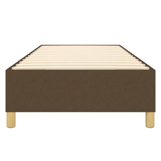 Cadre de lit à ressorts marron foncé 90x190 cm tissu