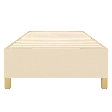 Cadre de lit à ressorts crème 90x190 cm tissu