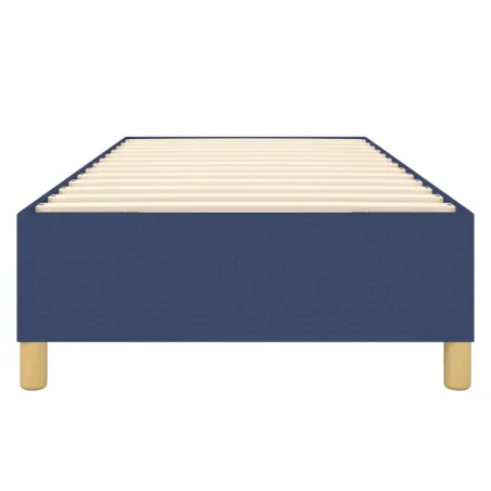 Cadre de lit à ressorts bleu 90x190 cm tissu