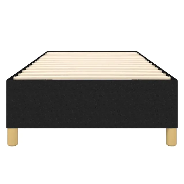 Cadre de lit à ressorts noir 90x200 cm tissu