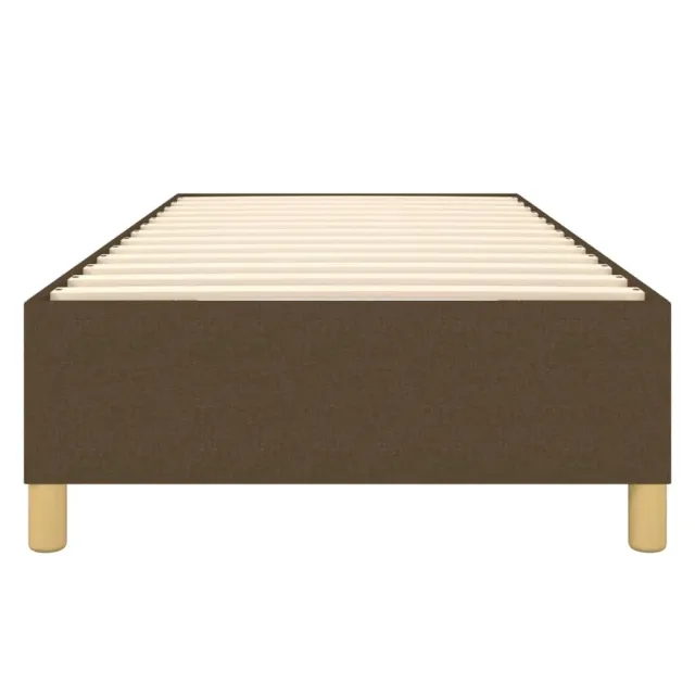 Cadre de lit à ressorts marron foncé 90x200 cm tissu