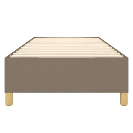 Cadre de lit à ressorts taupe 90x200 cm tissu