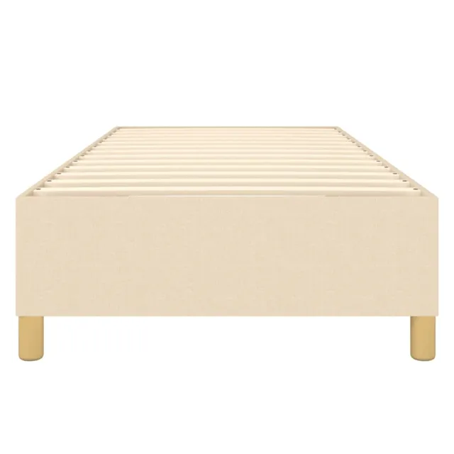 Cadre de lit à ressorts crème 90x200 cm tissu
