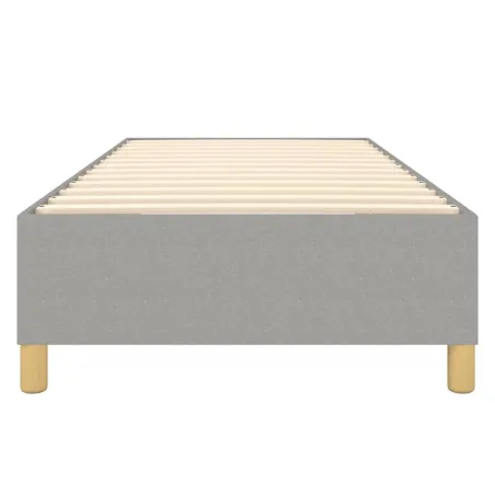 Cadre de lit à ressorts gris clair 100x200 cm tissu
