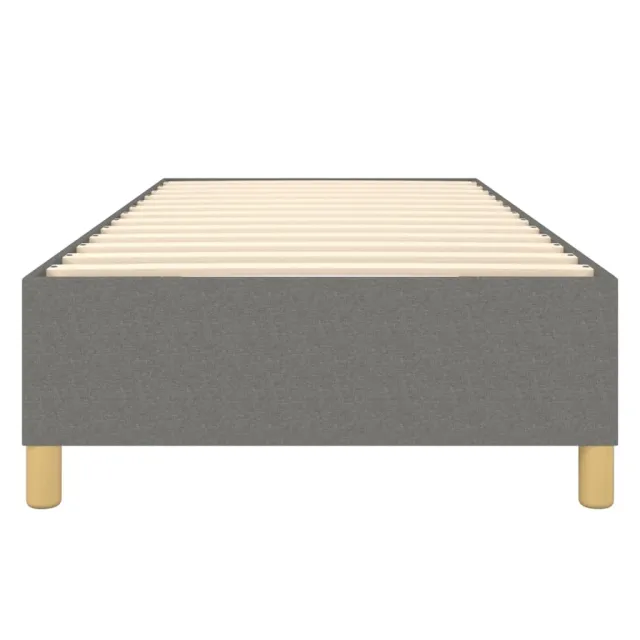 Cadre de lit à ressorts gris foncé 100x200 cm tissu