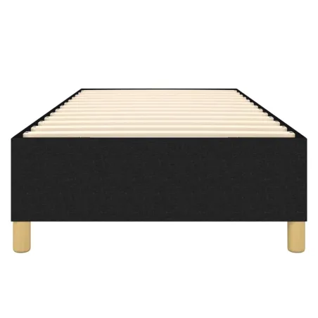 Cadre de lit à ressorts noir 100x200 cm tissu