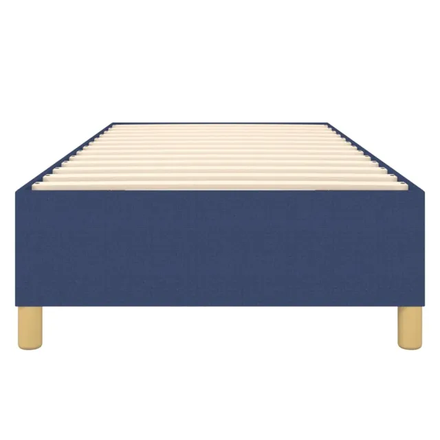 Cadre de lit à ressorts bleu 100x200 cm tissu