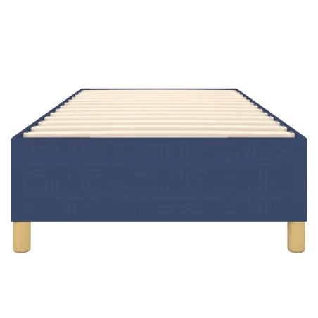 Cadre de lit à ressorts bleu 100x200 cm tissu