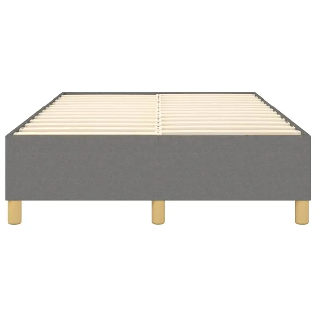 Cadre de lit à ressorts gris foncé 120x200 cm tissu