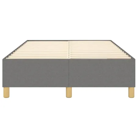 Cadre de lit à ressorts gris foncé 120x200 cm tissu