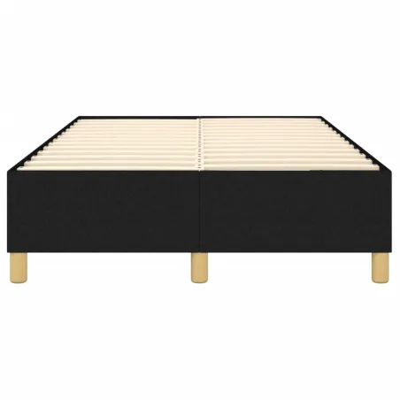 Cadre de lit à ressorts noir 120x200 cm tissu