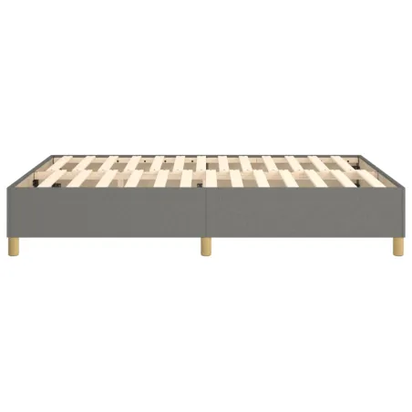 Cadre de lit à ressorts gris foncé 140x200 cm tissu