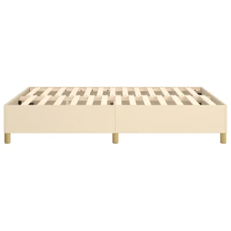 Cadre de lit à ressorts crème 140x200 cm tissu