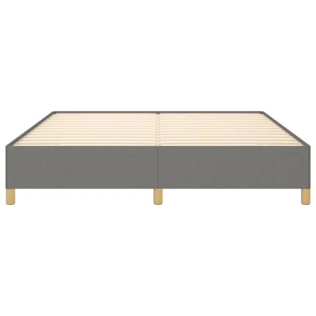 Cadre de lit à ressorts gris foncé 160x200 cm tissu