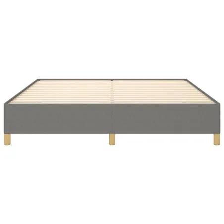 Cadre de lit à ressorts gris foncé 160x200 cm tissu