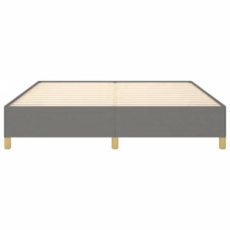 Cadre de lit à ressorts gris foncé 180x200 cm tissu