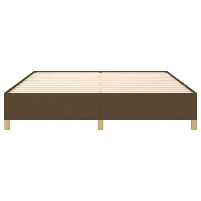 Cadre de lit à ressorts marron foncé 180x200 cm tissu