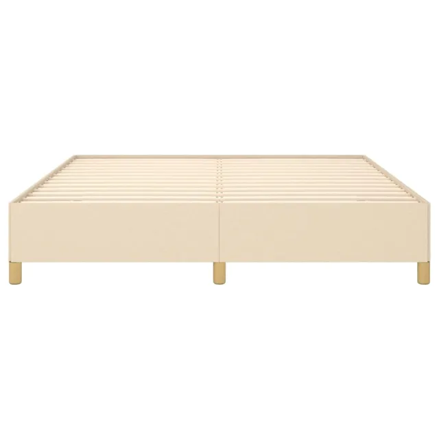 Cadre de lit à ressorts crème 180x200 cm tissu