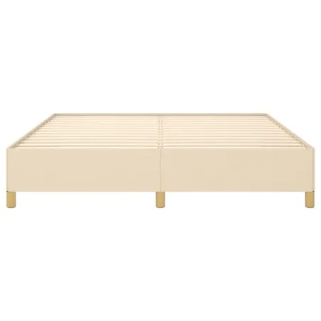 Cadre de lit à ressorts crème 180x200 cm tissu