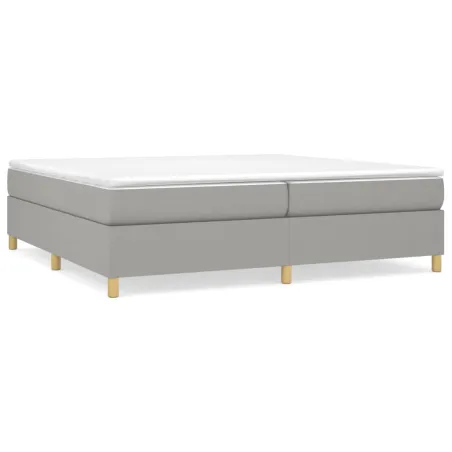 Cadre de lit à ressorts gris clair 200x200 cm tissu