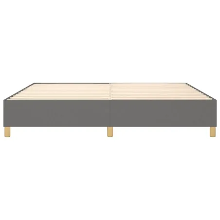 Cadre de lit à ressorts gris foncé 200x200 cm tissu