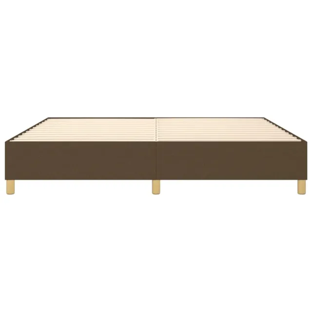 Cadre de lit à ressorts marron foncé 200x200 cm tissu