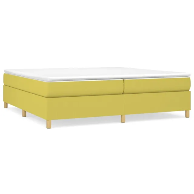 Cadre de lit à ressorts vert 200x200 cm tissu