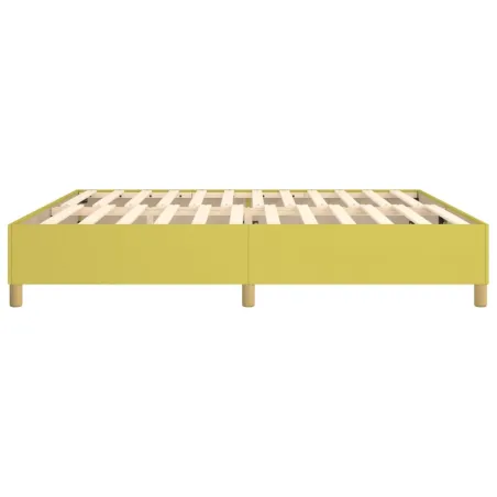 Cadre de lit à ressorts vert 200x200 cm tissu