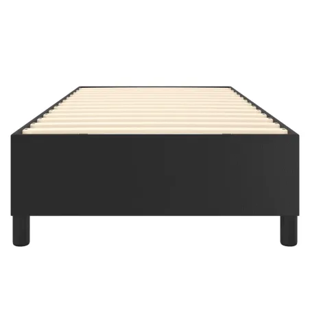 Cadre de lit à ressorts noir 90x200 cm similicuir