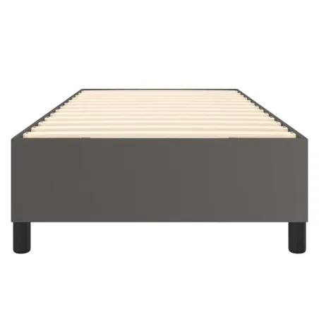 Cadre de lit à ressorts gris 90x200 cm similicuir