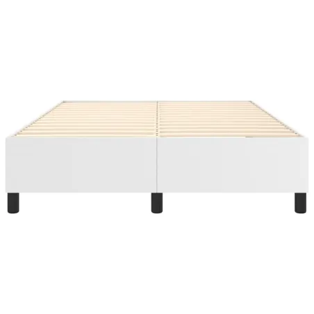 Cadre de lit à ressorts blanc 140x190 cm similicuir