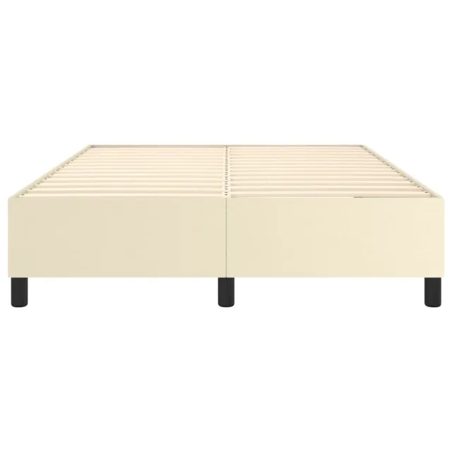 Cadre de lit à ressorts crème 140x190 cm similicuir