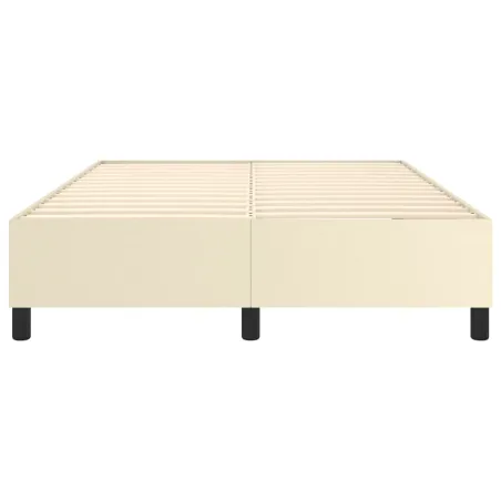 Cadre de lit à ressorts crème 140x190 cm similicuir