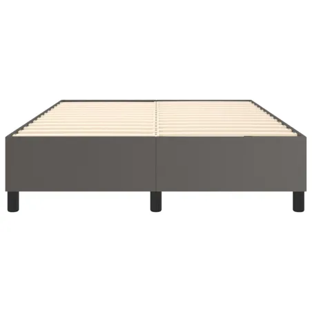 Cadre de lit à ressorts gris 140x190 cm similicuir