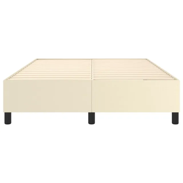 Cadre de lit à ressorts crème 140x200 cm similicuir