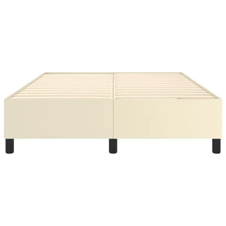 Cadre de lit à ressorts crème 140x200 cm similicuir