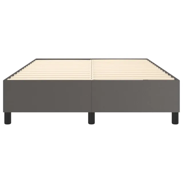 Cadre de lit à ressorts gris 140x200 cm similicuir