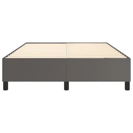Cadre de lit à ressorts gris 140x200 cm similicuir