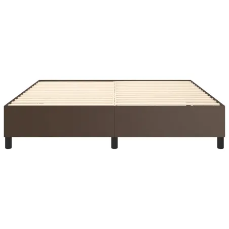 Cadre de lit à ressorts marron 160x200 cm similicuir