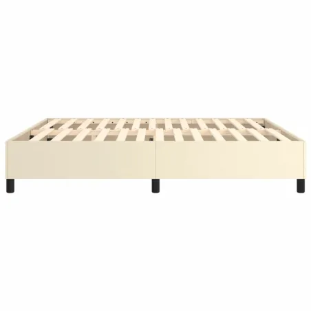 Cadre de lit à ressorts crème 180x200 cm similicuir